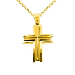 Χρυσός βαπτιστικός σταυρός Κ14 με αλυσίδα